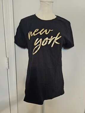 Black "New York" Foil Graphic Tee - Women
